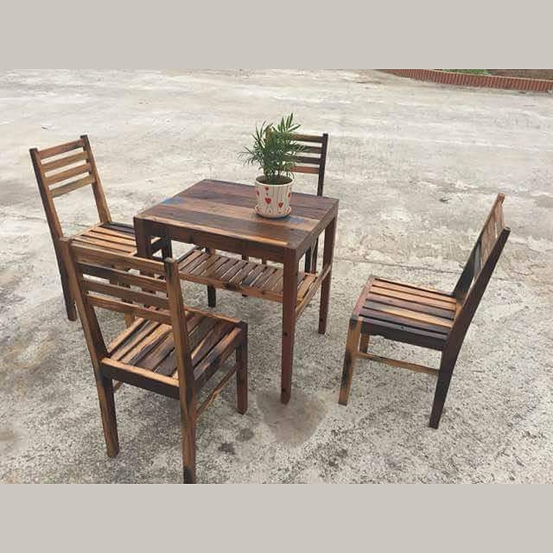 Bàn ghế cafe GTT-076 gỗ tàu thuyền