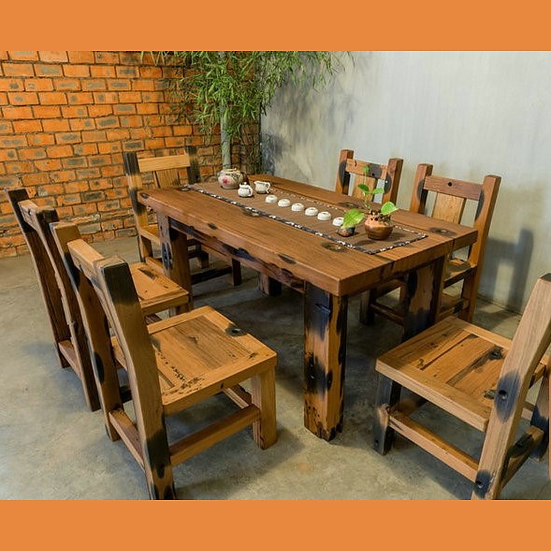 Bàn ăn GTT-052 gỗ tàu thuyền