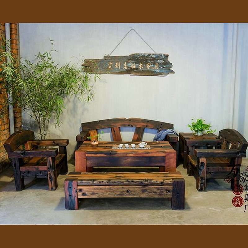Sofa phòng khách GTT-003 gỗ tàu thuyền
