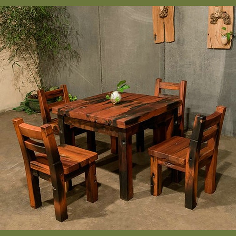 Bàn ăn GTT-128 gỗ tàu thuyền