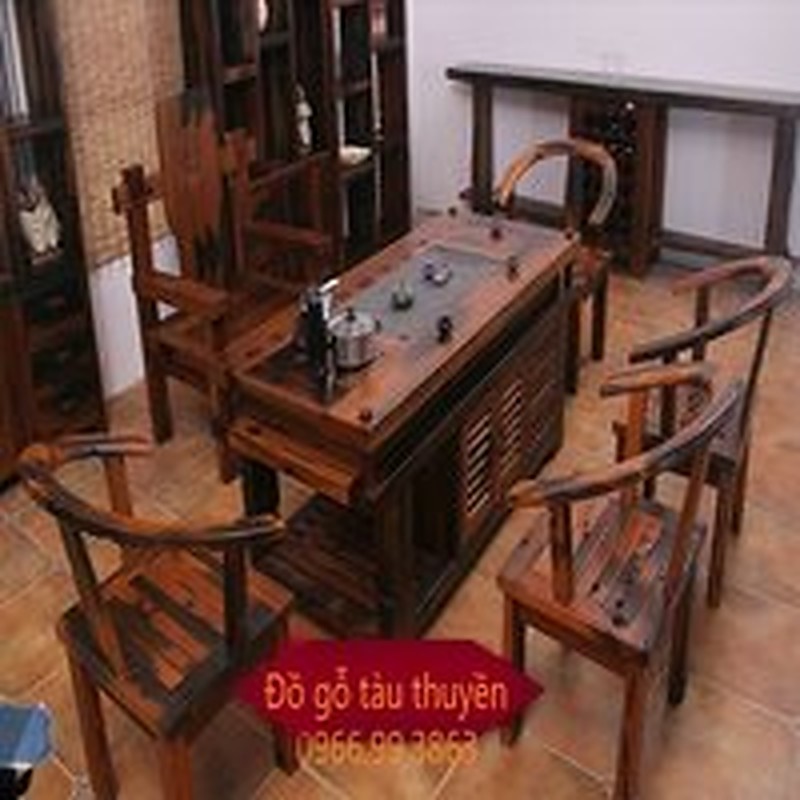 Bàn trà GTT-124 gỗ táu tàu thuyền