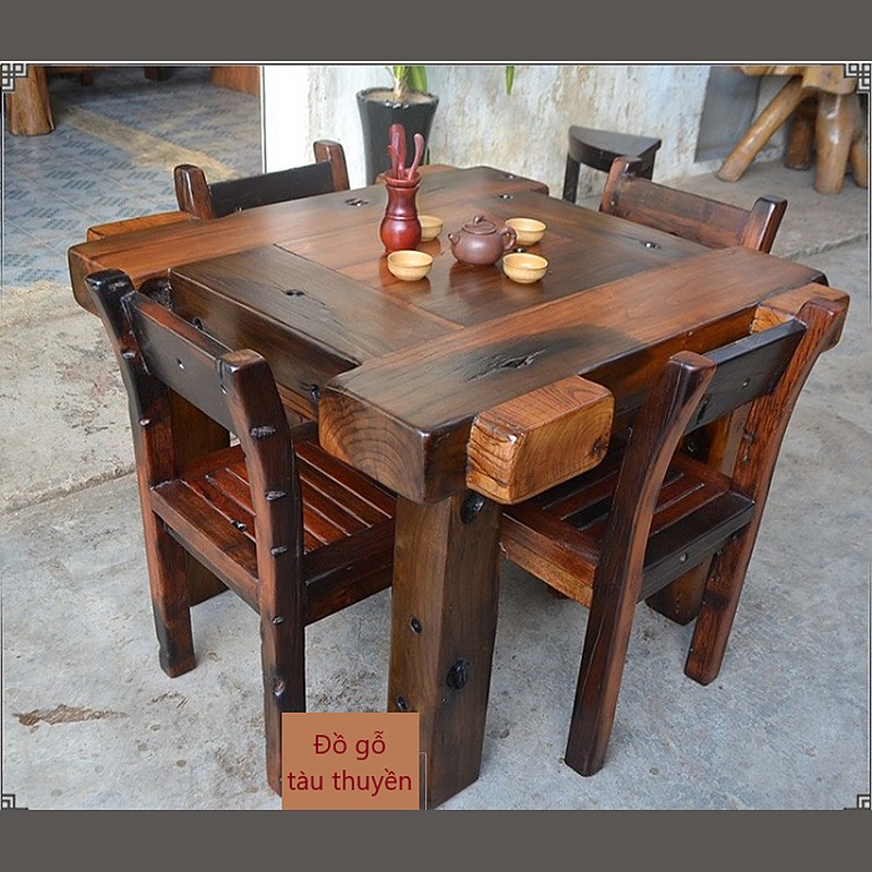 Bàn ăn GTT-054 gỗ tàu thuyền