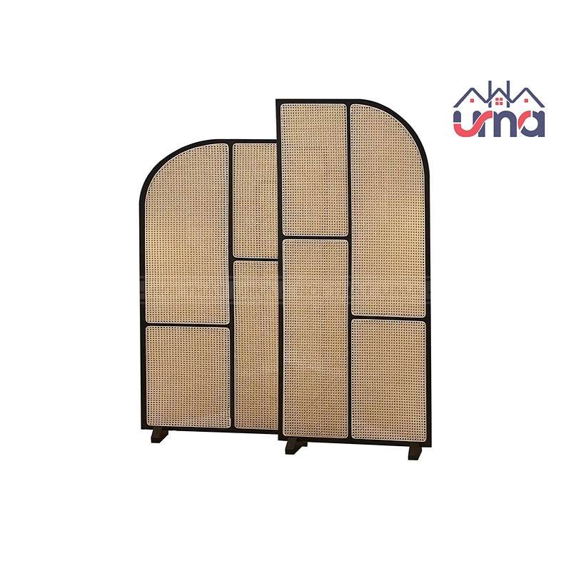 Vách Ngăn Gỗ Lưới Mây Sang Trọng VNG012