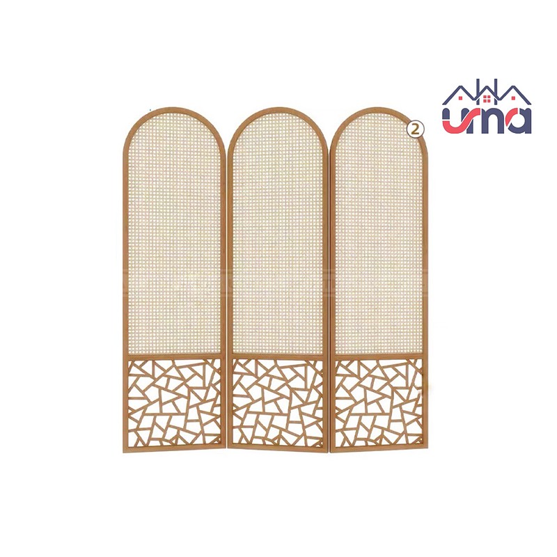 Vách Ngăn Gỗ Mây Mắt Cáo Tinh Tế VNG013