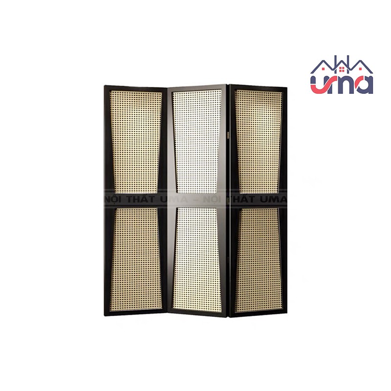 Vách Ngăn Gỗ Chữ Nhật Mây Mắt Cáo Sang Trọng VNG014