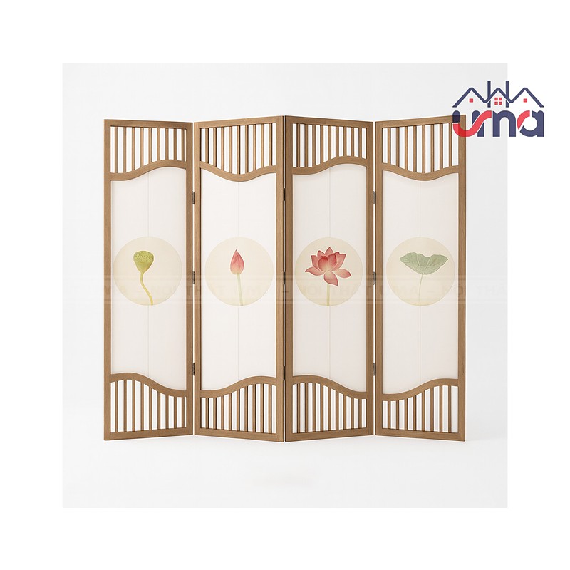 Vách Ngăn Gỗ In Tranh 3D Đẹp Mắt VNG009