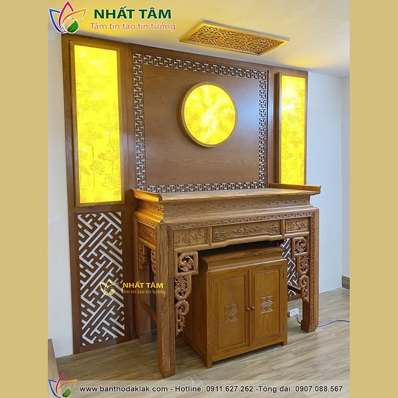 Bàn thờ đứng gia tiên gỗ Hương mẫu BD-1008
